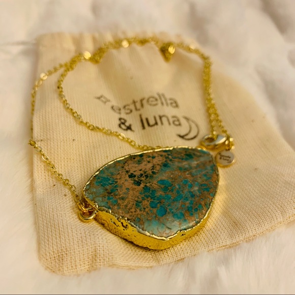 Estrella & Luna Jewelry - 🌟HP🌟 Raw Jasper Sea Sediment 18K Gold Necklace